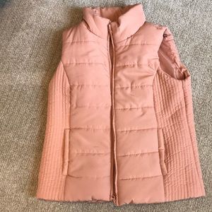 Peach zip up vest